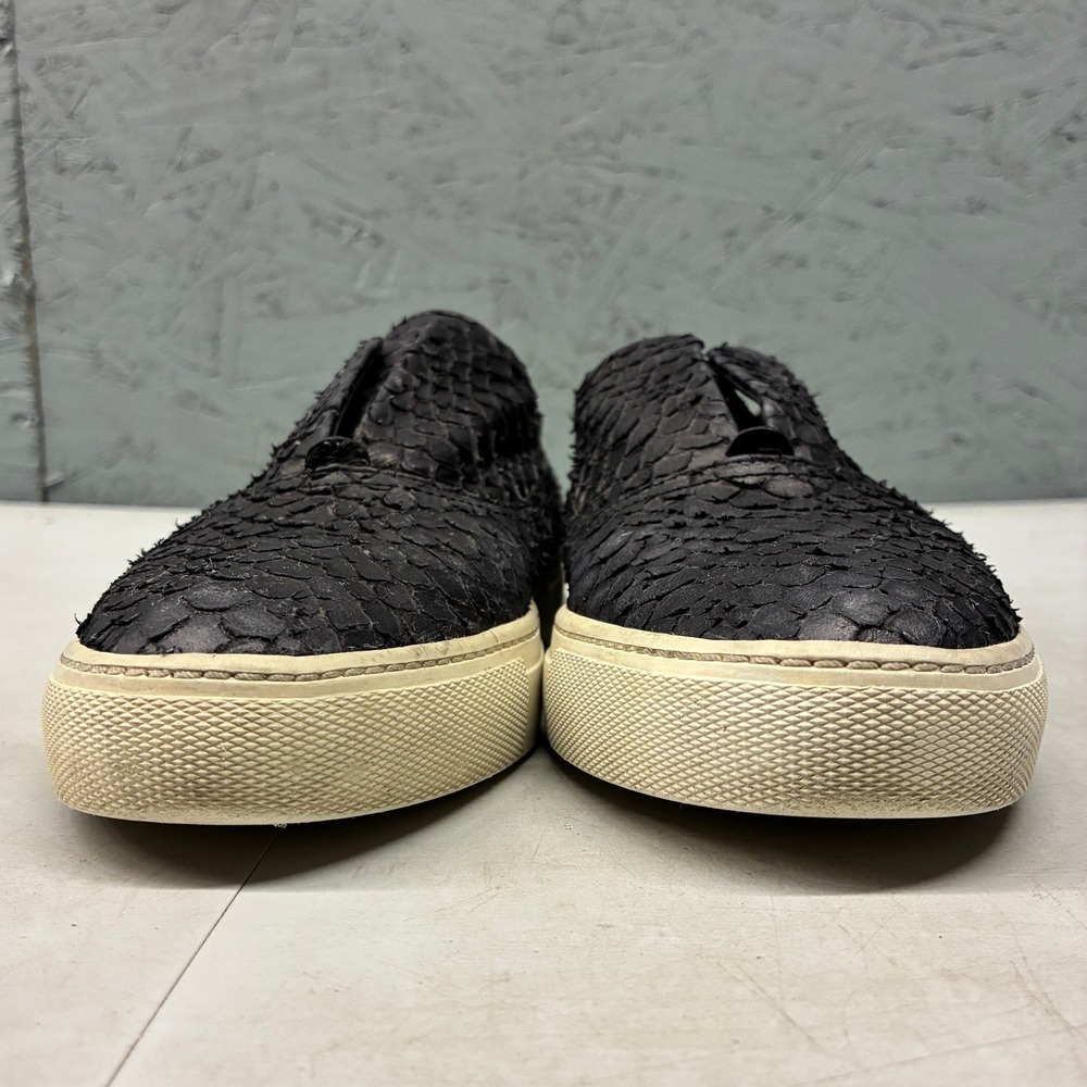 Vince Blair Snakeskin Slip On Women's 7.5 Black Leather Platform Luxe Sneaker - Picture 6 of 15